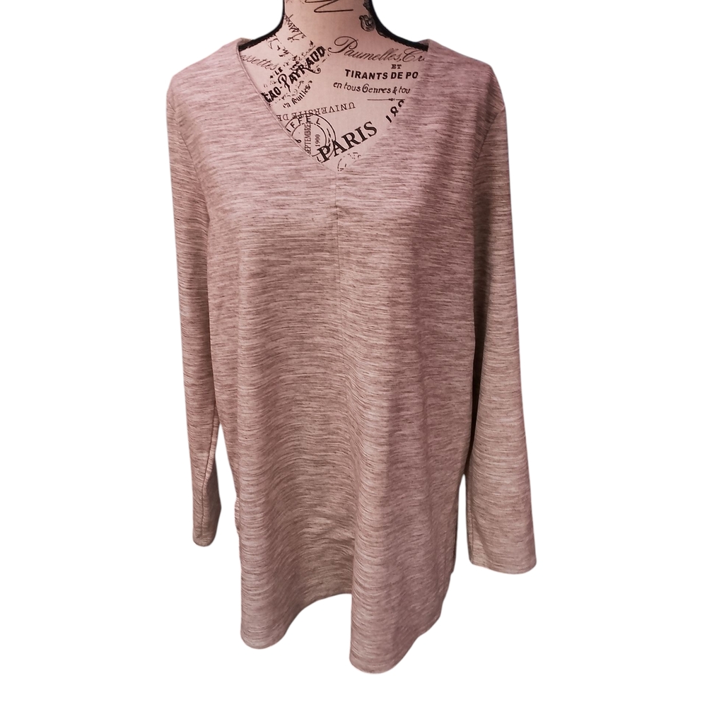 J. Jill Women's Heathered V-Neck Tunic - Soft Pink